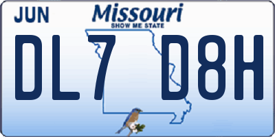 MO license plate DL7D8H