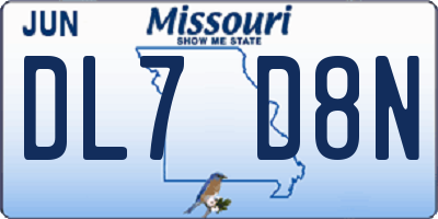 MO license plate DL7D8N