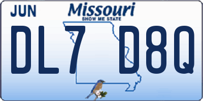 MO license plate DL7D8Q