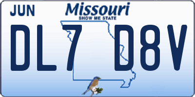 MO license plate DL7D8V