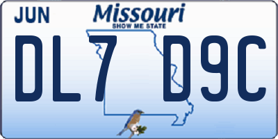 MO license plate DL7D9C