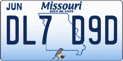 MO license plate DL7D9D