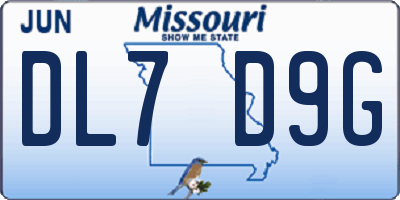 MO license plate DL7D9G