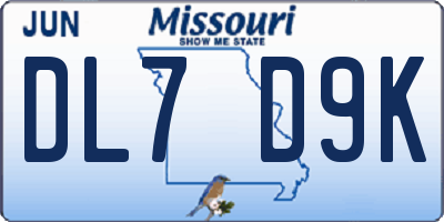 MO license plate DL7D9K
