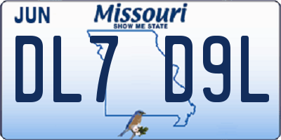 MO license plate DL7D9L