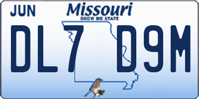 MO license plate DL7D9M