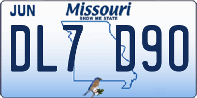 MO license plate DL7D9O