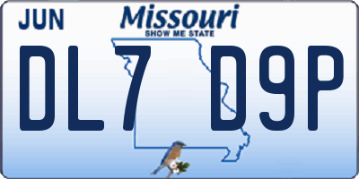 MO license plate DL7D9P
