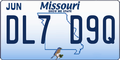 MO license plate DL7D9Q