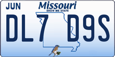 MO license plate DL7D9S