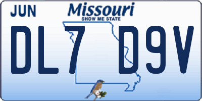 MO license plate DL7D9V