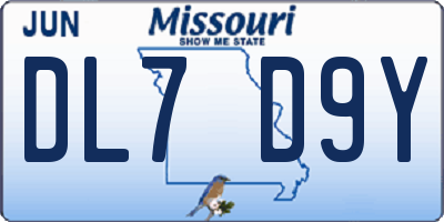 MO license plate DL7D9Y