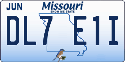 MO license plate DL7E1I