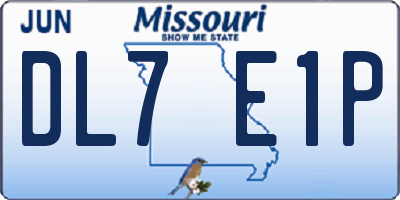 MO license plate DL7E1P