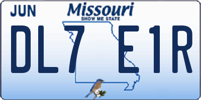 MO license plate DL7E1R