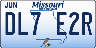 MO license plate DL7E2R