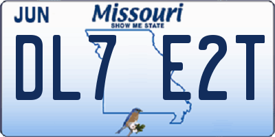 MO license plate DL7E2T