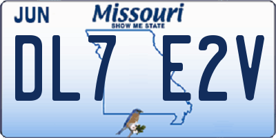MO license plate DL7E2V