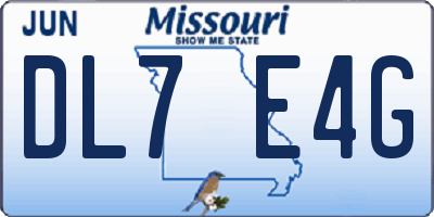 MO license plate DL7E4G