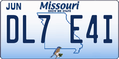 MO license plate DL7E4I