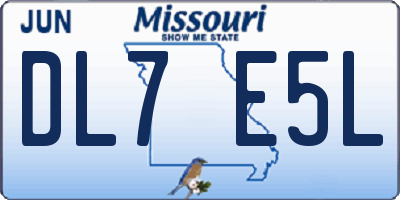MO license plate DL7E5L