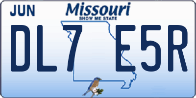 MO license plate DL7E5R