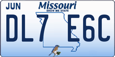 MO license plate DL7E6C