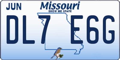 MO license plate DL7E6G