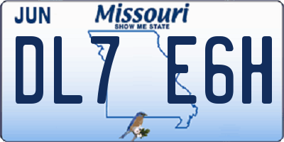 MO license plate DL7E6H