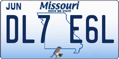 MO license plate DL7E6L