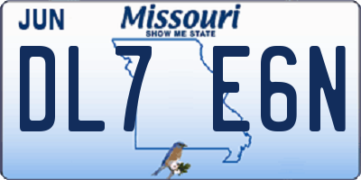 MO license plate DL7E6N