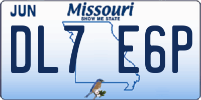 MO license plate DL7E6P