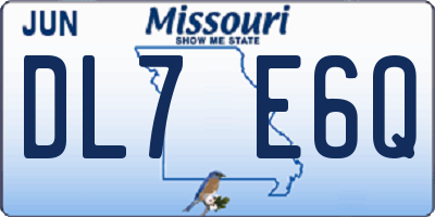 MO license plate DL7E6Q