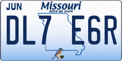MO license plate DL7E6R