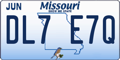 MO license plate DL7E7Q