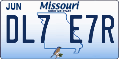 MO license plate DL7E7R