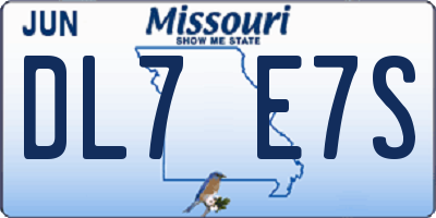 MO license plate DL7E7S