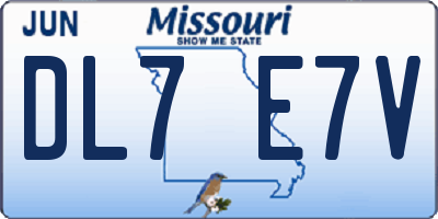 MO license plate DL7E7V