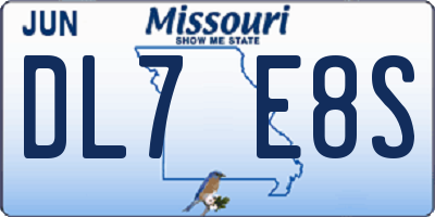 MO license plate DL7E8S