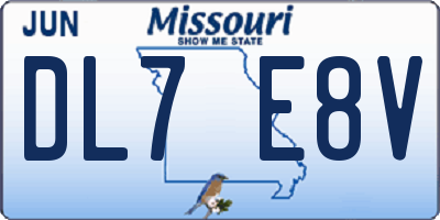 MO license plate DL7E8V