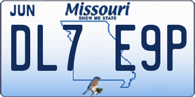MO license plate DL7E9P