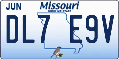 MO license plate DL7E9V