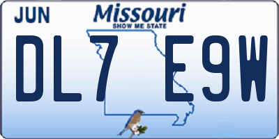 MO license plate DL7E9W