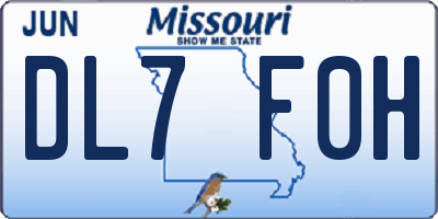 MO license plate DL7F0H
