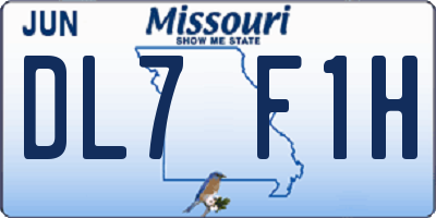 MO license plate DL7F1H