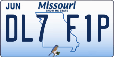MO license plate DL7F1P