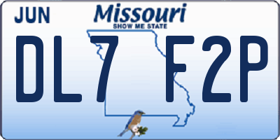 MO license plate DL7F2P
