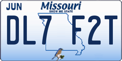 MO license plate DL7F2T