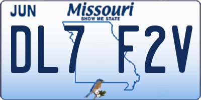 MO license plate DL7F2V
