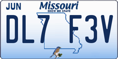 MO license plate DL7F3V